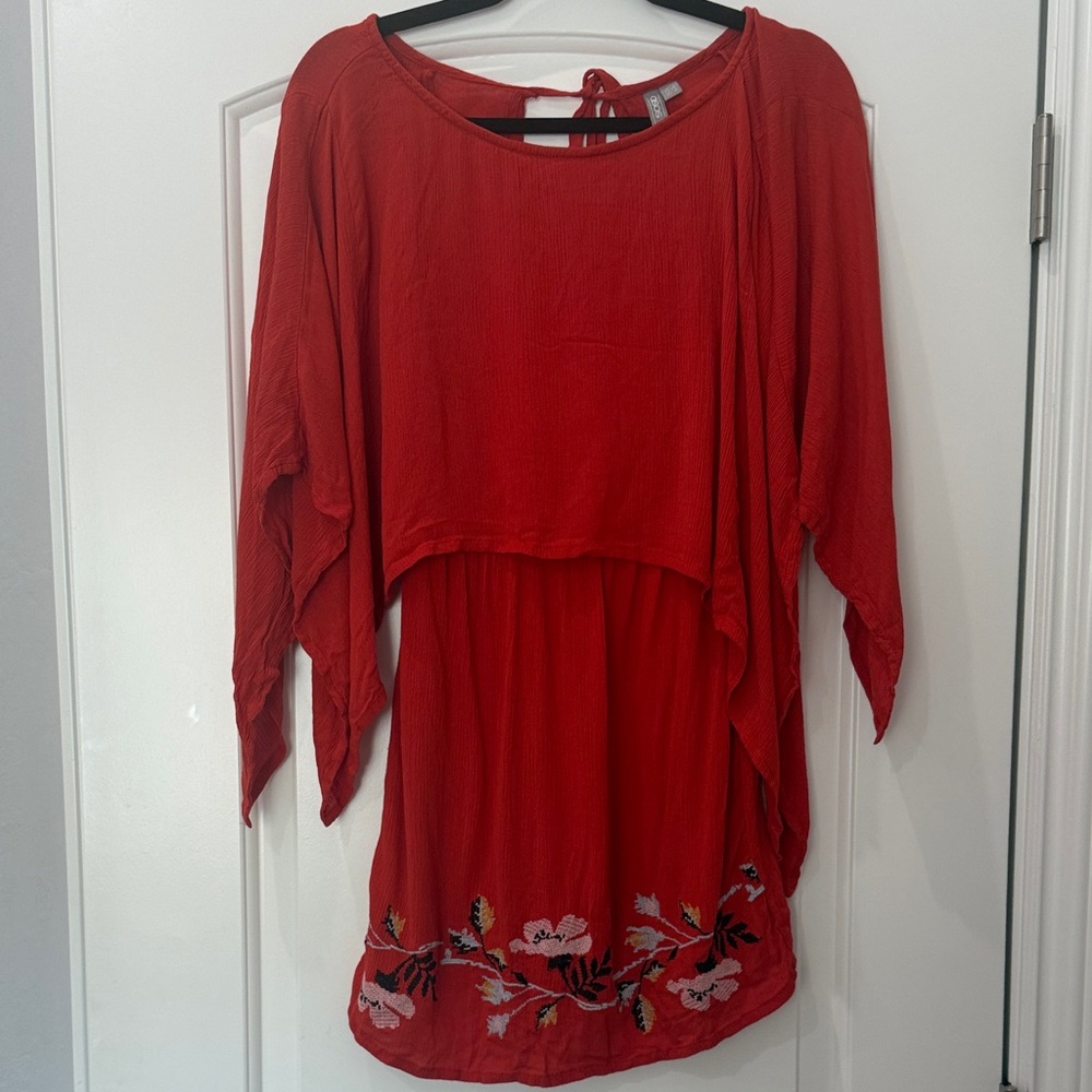ASOS Red Floral Embroidered Women’s Swim Coverup